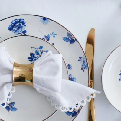 Porcelain Dinnerware Set - Blue