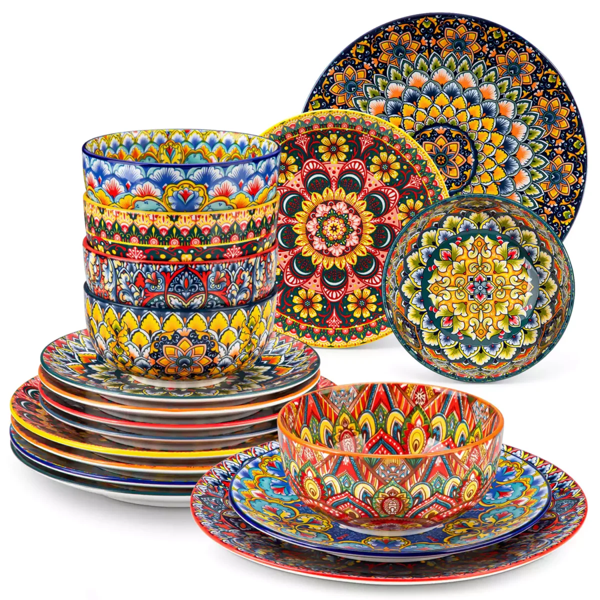 Lumi 18 Piece Dinnerware Set with Double-Sided Bowls