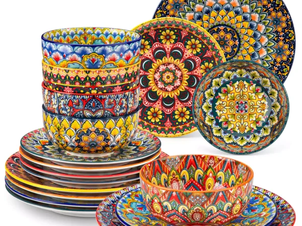 Lumi 18 Piece Dinnerware Set with Double-Sided Bowls