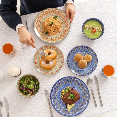 VC-MANDALA-M-SL-3 Mandala 16 Piece Dinnerware Set