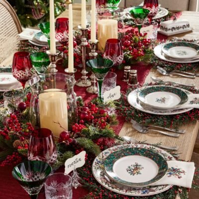 holiday-tree-glass-place-card-holders-set-of-4-xl 12 Days of Christmas Stoneware Dinnerware Collection